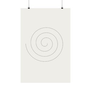 Thread minimalist line art print by Lineal Prints — One continuous black line, wound slowly toward its own centre (artwork)
